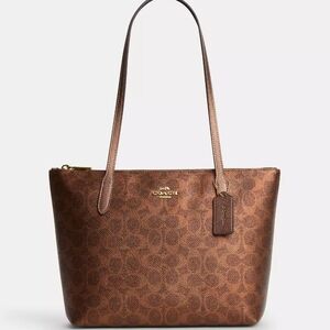 Coach Tan Signature Tote Bag